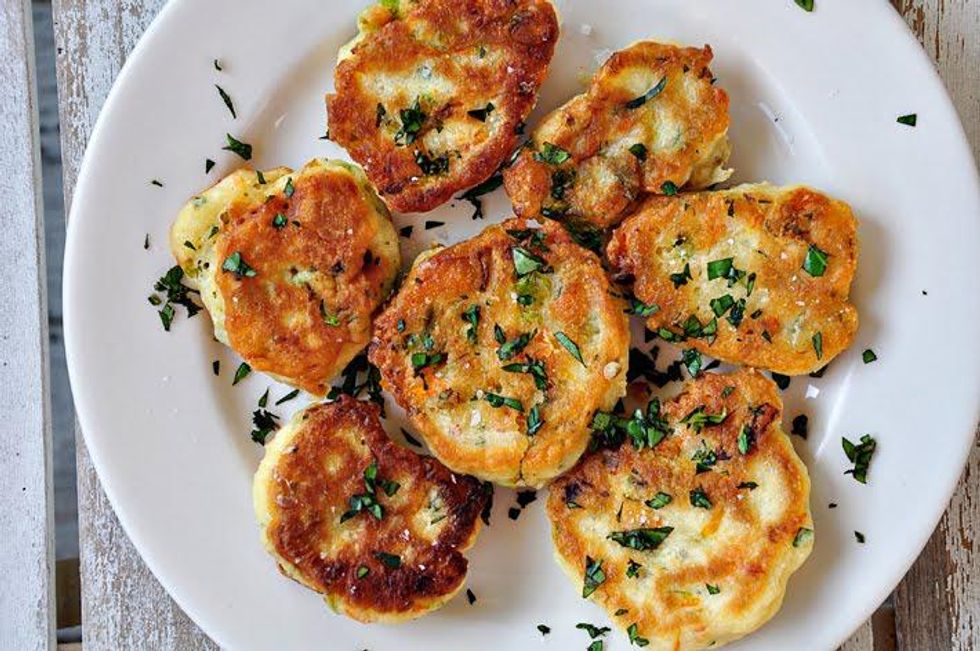 Zucchini blossom fritters