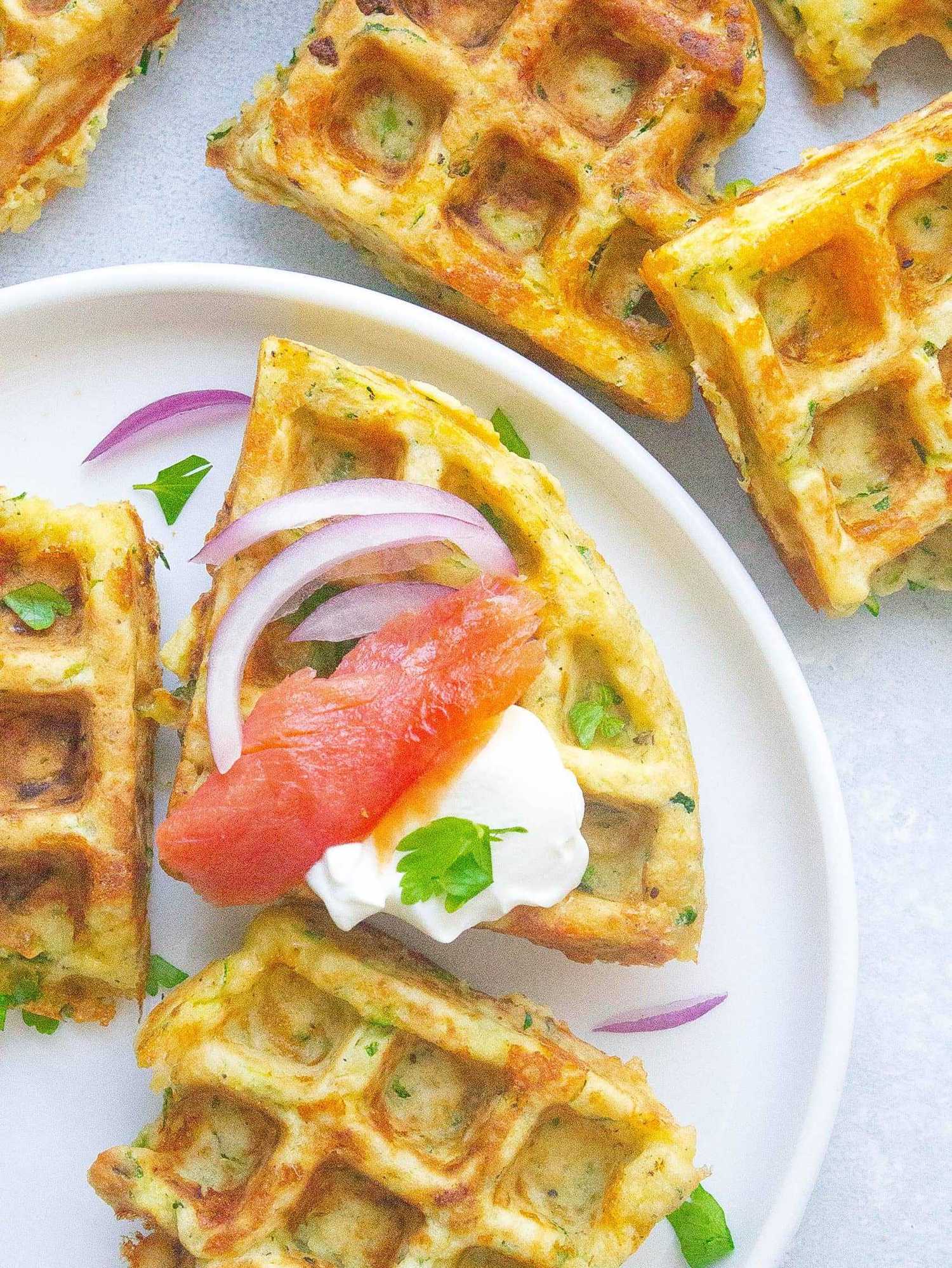Zucchini Cheddar Waffles