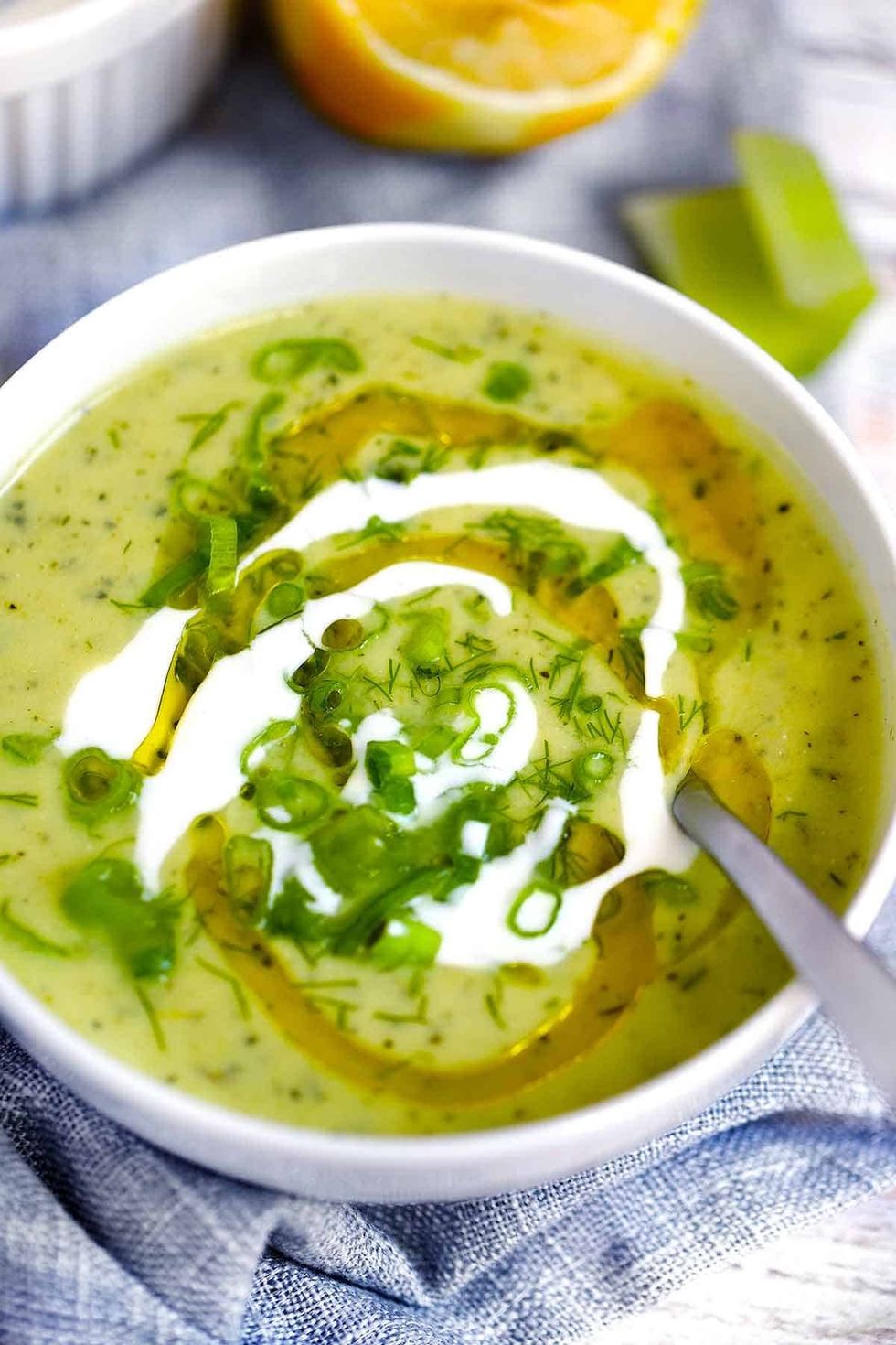 Zucchini Soup with Yogurt, Lemon, and Dill
