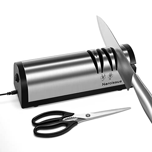 Zulay Knife Sharpener for Straight and Serrated Knives Stainless